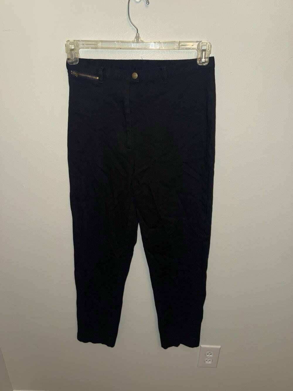 Lauren Ralph Lauren Pants 10 Black Zipper Pocket Slim Stretch Denim Classic